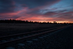 Rails into the Sunrise landscape photo of Colorado by Dan Bourque