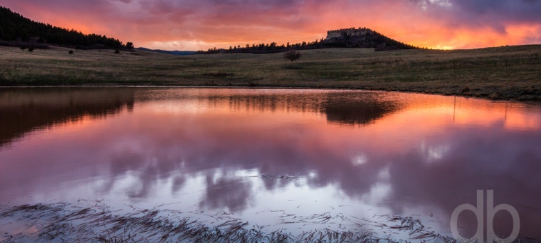 Fire Behind Eagle Mountain landscape photo by Dan Bourque