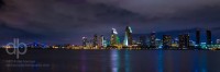 San Diego Night Skyline panorama by Dan Bourque